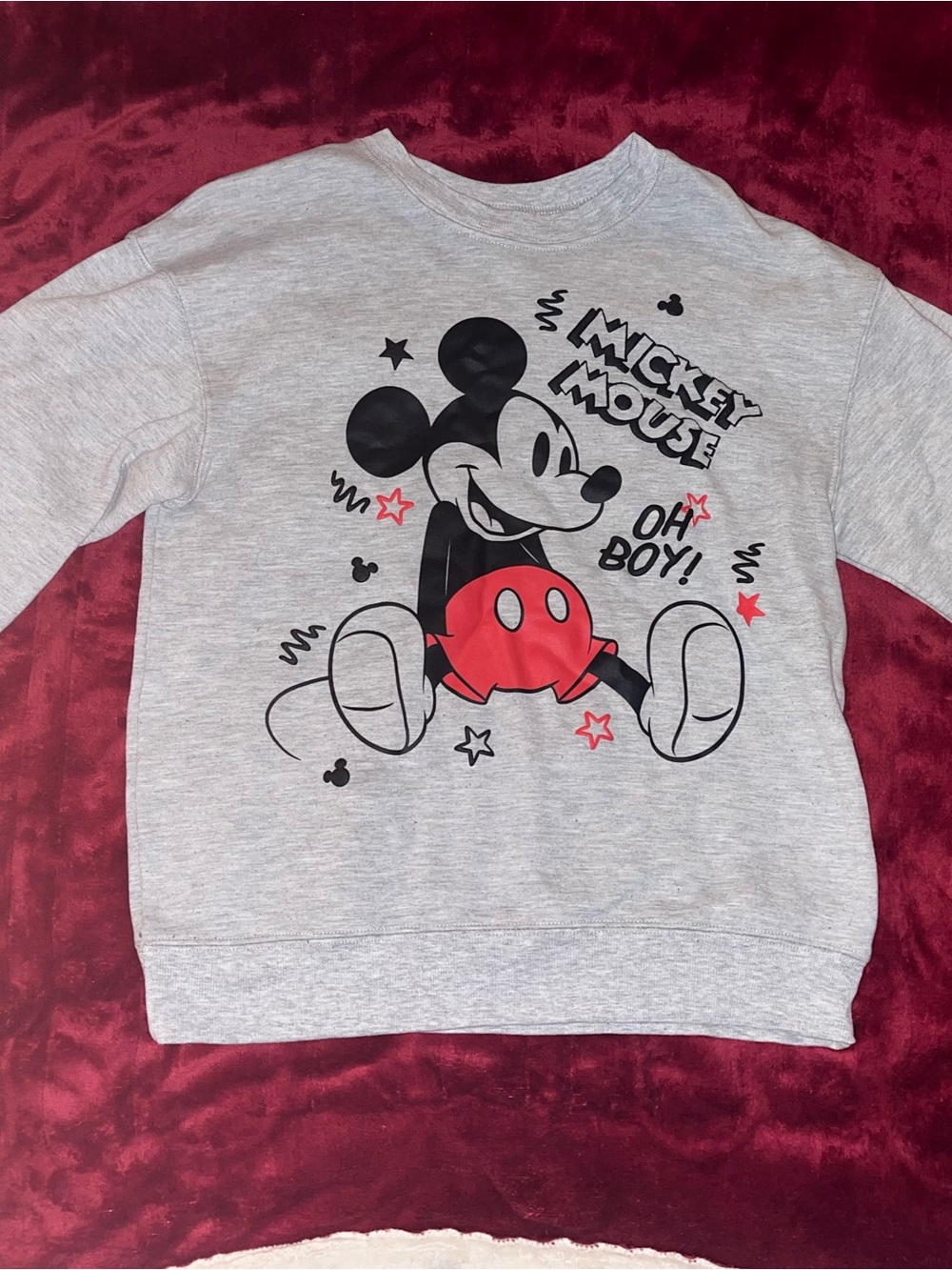 Disney Grey Sweatshirt with Red Mickey Graphic